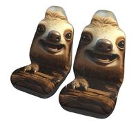 LZQPOEAS Cartoon Sloth Car Seat Covers Set 2 Pieces Universal Seat Covers for Cars Front Seats Protector Elastic Bucket Auto Seat Cushion Covers Funny Car Interior Covers