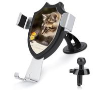 LZQPOEAS Cat and Butterfly Car Phone Mount Universal Cell Phone Holder for Dashboard Windshield Air Vent, Rotatable Adjustable Automobile Cradle, Compatible with All 4-6 Inch Smartphone