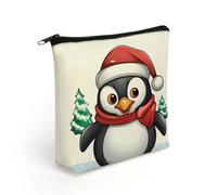 LZQPOEAS Christmas Penguin Makeup Bag Cute Zippered Cosmetic Pouch Travel Toiletry Organizer Waterproof Cosmetic Pouch Portable Toiletry Pouch Gift for Mom Teacher Friends