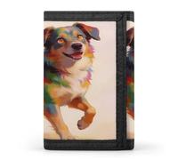 LZQPOEAS Colorful Fluffy Running Wallet Slim Compact Stylish Trifold Wallet for Men Women Minimalist Front Pocket Travel Divided Billfold