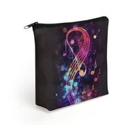 LZQPOEAS Colorful Galaxy Music Note Makeup Bag Cute Zippered Cosmetic Pouch Travel Toiletry Organizer Waterproof Cosmetic Pouch Portable Toiletry Pouch Gift for Mom Teacher Friends