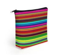 LZQPOEAS Colorful Mexican Stripes Makeup Bag Cute Zippered Cosmetic Pouch Travel Toiletry Organizer Waterproof Cosmetic Pouch Portable Toiletry Pouch Gift for Mom Teacher Friends