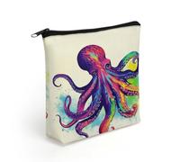 LZQPOEAS Colorful Octopus Makeup Bag Cute Zippered Cosmetic Pouch Travel Toiletry Organizer Waterproof Cosmetic Pouch Portable Toiletry Pouch Gift for Mom Teacher Friends