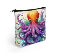 LZQPOEAS Colorful Octopus Makeup Bag Cute Zippered Cosmetic Pouch Travel Toiletry Organizer Waterproof Cosmetic Pouch Portable Toiletry Pouch Gift for Mom Teacher Friends
