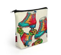 LZQPOEAS Colorful Roller Skates Makeup Bag Cute Zippered Cosmetic Pouch Travel Toiletry Organizer Waterproof Cosmetic Pouch Portable Toiletry Pouch Gift for Mom Teacher Friends