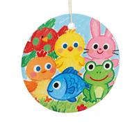 LZQPOEAS Colorful Round Ceramic Pendant Hanging Festival Ornament, Personalized Double Sided Ceramic Home Decor, Lightweight Durable Hanging Ornament Gift for Home, Party, Women Men