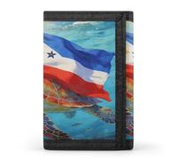 LZQPOEAS Colorful Sea Turtle And National Flag Wallet Slim Compact Stylish Trifold Wallet for Men Women Minimalist Front Pocket Travel Divided Billfold