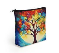 LZQPOEAS Colorful Tree of Life Makeup Bag Cute Zippered Cosmetic Pouch Travel Toiletry Organizer Waterproof Cosmetic Pouch Portable Toiletry Pouch Gift for Mom Teacher Friends