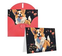 Lzqpoeas Corgi Dog On Dark Background Greeting Cards Set Blank Note Cards With Envelopes Blank Greeting Card 4x6 Inch Thinking Of You Card For All Occasion Greeting Cards