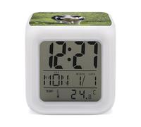 LZQPOEAS Cute Animalpig Alarm Clock Desk Clock with 7 Color Changing Night Light Digital Clocks with Temperature Display Sleep Training and Sound Machine for Heavy Sleeper