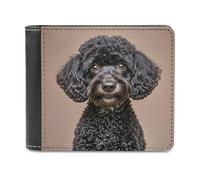 LZQPOEAS Cute Black Pug Bifold Wallet for Women Men Slim Wallet Small Billfold Minimalist Front Pocket Thin PU Leather Card Holder