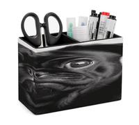 LZQPOEAS Cute Black Pug Dog Leather Pen Holder for Desk Double Compartments Brush Minimalist PU Leather Pencil Holder Locker Organizer for Work Locker Accessories Pencil Cup for Desk