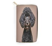 LZQPOEAS Cute Black Pug Wallet for Men Women Credit Card Holder Minimalist Long Wallet Soft PU Leather Wallet Zipped Coin Purse