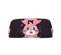 LZQPOEAS Cute cartoon rabbit Pencil Case Leather Pen Bag Travel Makeup Bag Zipper Organizer Bag for Women Men