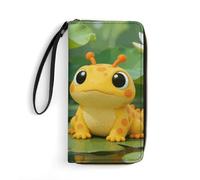 LZQPOEAS Cute Cartoon Salamander Clutch Wallet, Small Exquisite PU Leather Long Purse Gift for Friends, Zipper Coin Pocket with Patterns, Wristlet Bag for Daily Use