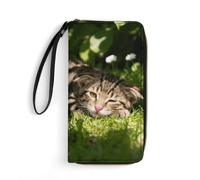 LZQPOEAS Cute Cats Clutch Wallet, Small Exquisite PU Leather Long Purse Gift for Friends, Zipper Coin Pocket with Patterns, Wristlet Bag for Daily Use