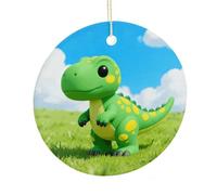 LZQPOEAS Cute Chicken Round Ceramic Pendant Hanging Festival Ornament, Personalized Double Sided Ceramic Home Decor, Lightweight Durable Hanging Ornament Gift for Home, Party, Women Men