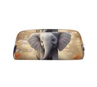 LZQPOEAS Cute Elephant Play Pencil Case Leather Pen Bag Travel Makeup Bag Zipper Organizer Bag for Women Men
