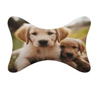 LZQPOEAS Cute Golden Retriever Puppy Neck Pillows Breathable Dog Bone Shaped Travel Neck Pillows Comfort Dog Bone Shaped Pillow with Washable Removable Support Bones Pillows, Car Household