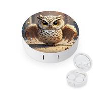 LZQPOEAS Cute Owl Contact Lens Case Leak-proof Portable Travel Size Cute Contact Lenses Case Mini Contact Lens Soak Storage Kit with Mirror Daily Vision Care And Outdoor Use