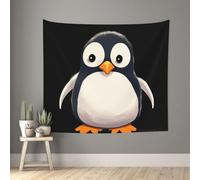 LZQPOEAS Cute Penguins Tapestry Wall Hanging Poster Banner Aesthetic Wall Tapestries Wall Art Funny Flag Dorm Backdrop for Bedroom Living Room Home Decor 60 x 51 Inch