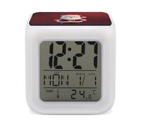 LZQPOEAS Cute Santa Claus Alarm Clock Digital Temperature Display Color-Changing Alarm Clock LED Display Screen Mini Clocks for Office Living Room Bedroom