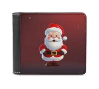 LZQPOEAS Cute Santa Claus Wallet Extra Capacity Slim Bifold Wallet with Multiple Card Slots Men's Leather Wallets Travel Billfold
