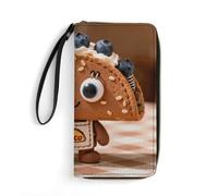 LZQPOEAS Cute Taco Clutch Wallet, Small Exquisite PU Leather Long Purse Gift for Friends, Zipper Coin Pocket with Patterns, Wristlet Bag for Daily Use