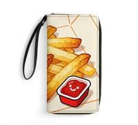 LZQPOEAS Cute Taco Pizza Clutch Wallet, Small Exquisite PU Leather Long Purse Gift for Friends, Zipper Coin Pocket with Patterns, Wristlet Bag for Daily Use