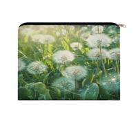 LZQPOEAS Dandelions on The Grass Makeup Bag Large Capacity Cosmetic Bag for Women Multi-Function Small Zipper Pouch Portable Travel Toiletry Bags Personalized Makeup Bags for Purse