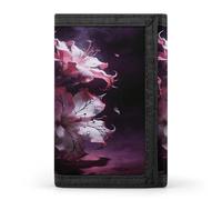LZQPOEAS Dark Fantasy Contrast Floral Wallet Slim Compact Stylish Trifold Wallet for Men Women Minimalist Front Pocket Travel Divided Billfold