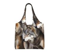 LZQPOEAS Different colored wolves Canvas Tote Bag for Women Men Reusable Grocery Bags Foldable Lightweight Shopping Bags Large Canvas Bags with Handles Computer Shoulder Bag