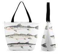LZQPOEAS Different Types of Cod Tote Bag for Women Lightweight Casual Shoulder Bag Reusable Grocery Shopping Bag Large Capacity Everyday Handbag for Travel Work Gym Office Daily Use