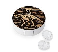 LZQPOEAS Dinosaur Skeleton Print Contact Lens Case Portable Contact Case Soak Storage Kit Cute Contact Lens Solution Bottle with Mirror Tweezers Solution Soaking Cases for Daily Travel Outdoor Use