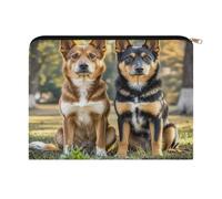 LZQPOEAS Dogs Sitting Together Makeup Bag Large Capacity Cosmetic Bag for Women Multi-Function Small Zipper Pouch Portable Travel Toiletry Bags Personalized Makeup Bags for Purse