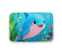LZQPOEAS Dolphin Floor Mat 15.7" x23.6 Stylish Multifunctional Coral Fleece Rugs Soft Super Absorbent Patterned Thick Bath Mats for Bathroom Floor,Dressing Table, Home Decor Accessories