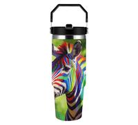 LZQPOEAS Dreams in The Forest Water Bottle 30 Oz Stainless Steel Tumbler with Leakproof Lid Double Wall Travel Coffee Mug Vacuum Insulated Cup with Handle Cupholder Compatible for Travel