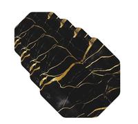 LZQPOEAS Drink Coasters with Holder Leather Coasters Set of 4 Black Gold Marble Texture Round Coaster for Drinks Tabletop Protection Cup Mat Pad for Home and Kitchen Coaster Set for Home Decor 4 Inch