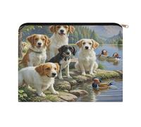 LZQPOEAS Duck Hunting Dog Makeup Bag Large Capacity Cosmetic Bag for Women Multi-Function Small Zipper Pouch Portable Travel Toiletry Bags Personalized Makeup Bags for Purse