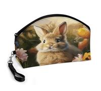 LZQPOEAS Easter Bunny Spring Butterfly Makeup Bag Large Capacity Cosmetic Bag for Women Portable Toiletry Bags for Skincare Water-resistant Cosmetic Case PU Leather Travel Cosmetic Organizer
