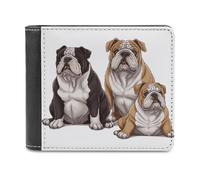 LZQPOEAS English Bulldogs Wallet Extra Capacity Slim Bifold Wallet with Multiple Card Slots Men's Leather Wallets Travel Billfold