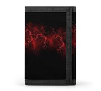 LZQPOEAS Explosion Burst Red Black Wallet Ultra Slim Minimalist Trifold Wallet Men Wallets Credit Card Holder Sl illfold