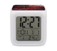LZQPOEAS Falling Red Hearts Alarm Clock Desk Clock with 7 Color Changing Night Light Digital Clocks with Temperature Display Sleep Training and Sound Machine for Heavy Sleeper