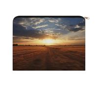 LZQPOEAS Field Sunrise Makeup Bag Large Capacity Cosmetic Bag for Women Multi-Function Small Zipper Pouch Portable Travel Toiletry Bags Personalized Makeup Bags for Purse