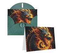 Lzqpoeas Fire Chinese Dragon Greeting Cards Set Blank Note Cards With Envelopes Blank Greeting Card 4x6 Inch Thinking Of You Card For All Occasion Greeting Cards