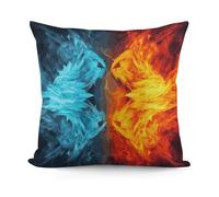 LZQPOEAS Fire Vs Ice Art Pillow Cover Neutral Decorative Throw Pillow Covers Soft Plush Throw Pillow Sham Modern Home Decor for Sofa Living Room Pillow Case Cushion Cover 18x18 Inch