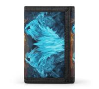 LZQPOEAS Fire Vs Ice Art Wallet Ultra Slim Minimalist Trifold Wallet Men Wallets Credit Card Holder Sl illfold