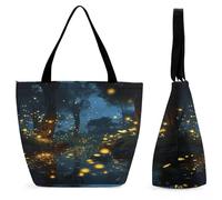 LZQPOEAS Fireflies Tote Bag for Women Lightweight Casual Shoulder Bag Reusable Grocery Shopping Bag Large Capacity Everyday Handbag for Travel Work Gym Office Daily Use