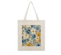 LZQPOEAS Floral Pattern Print Canvas Tote Bag Cotton Grocery Shopping Cloth Bags Cute Aesthetic Tote Bag Lightweight Reusable Shoulder Bags for Shopping Grocery Beach Picnic Wedding Favors