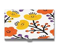 LZQPOEAS Flower Branch Pattern Cute Business Card Holder Case for Men & Women Minimalist Design Ultra Thin Metal Credit Card Holder Professional Aluminum Alloy Flip Cover Slim Name Card Case